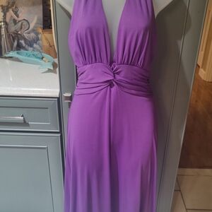 Hugo Buscati Vibrant Purple Backless Dress